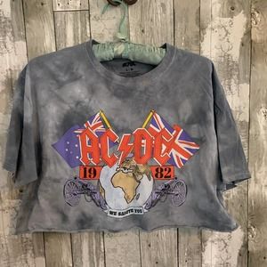 AC/DC tie-dye crop t-shirt L